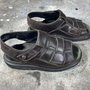 Brown leather Dr. Martens sandals